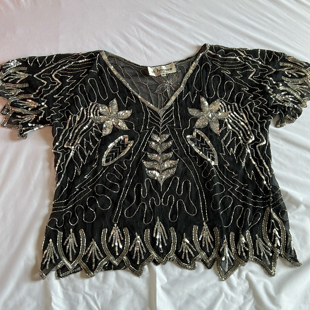 Vintage Silk Sequin Top